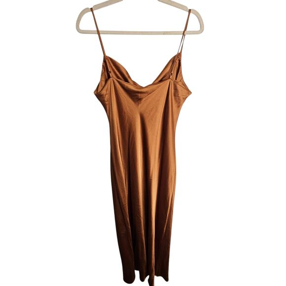 Express Satin Slip Dress Cowl Neck Holiday Cocktail Party Wedding Date Night PL - Picture 8 of 8